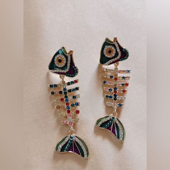 fish drop earrings A450 - Picture 2 of 5